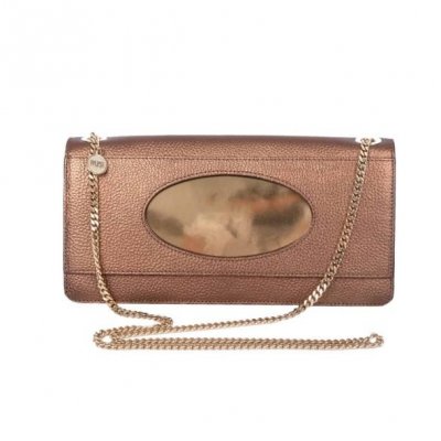 ECLIPSE - Bronze Gold Chain Clutch Bag