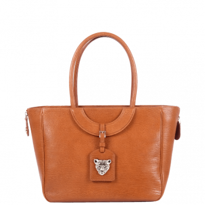 Mezzaluna Tote Tan Brown Leather Bag