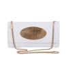 ECLIPSE Chain Clutch Bag in White 1 4 1 White Eclipse Clutch Bag