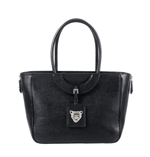 4 Black Leather Bag with zip