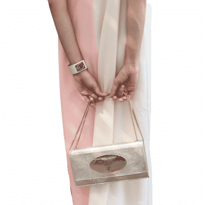 Eclipse Clutch in star glitter leather