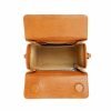MICRO17 Tan Brown Leather Boxy Bag 4 Tan MicroB boxy inside Tan MicroB boxy inside