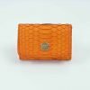Mini Wallet Card Holder in Orange 2 3.1 Orange Mini Wallet scaled Orange Snake Skin Mini Wallet