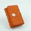 Mini Wallet Card Holder in Orange 3 3.2 orange mini wallet side scaled Orange Snake Skin Mini Wallet