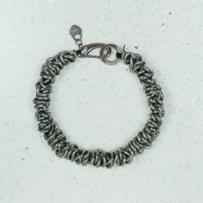 silver black necklace