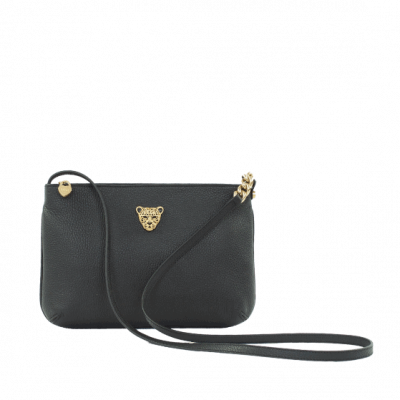 Black Leather croddbody bag for women
