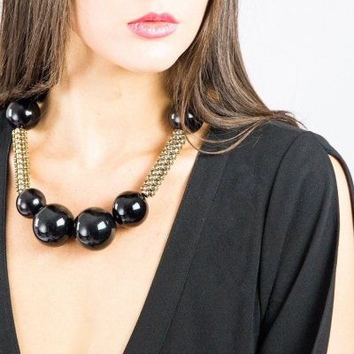 black f pearls sw tubes necklace 2