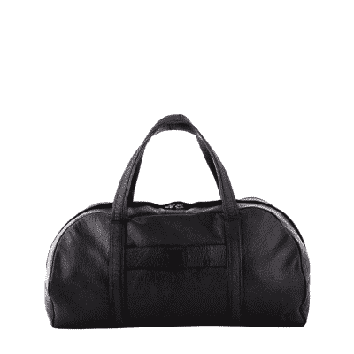 Black leather Travel Weekend Bag