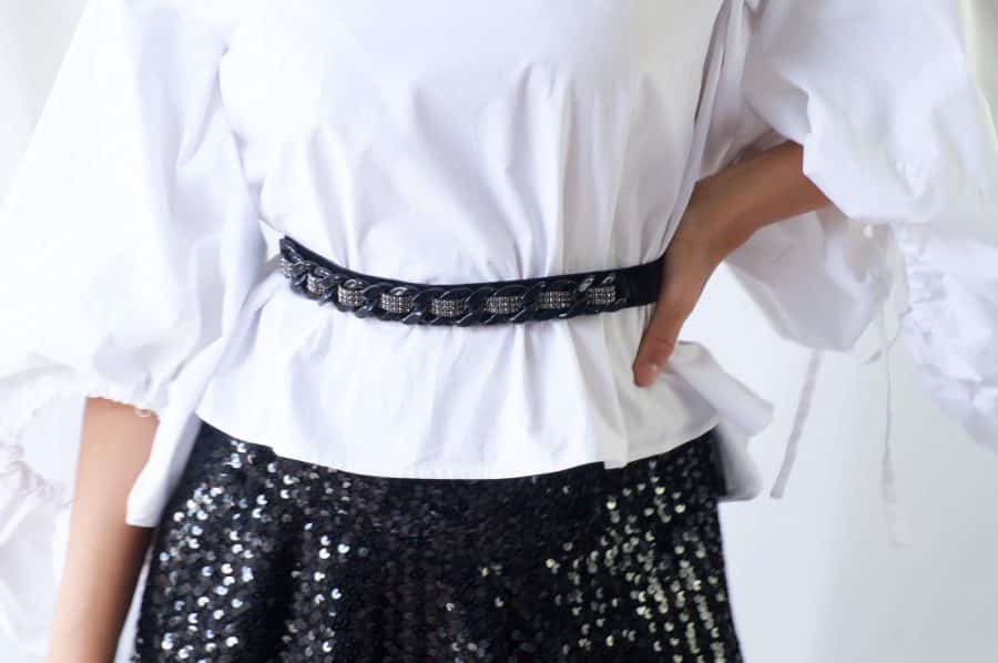 Black Velvet Belt with Dark Green crystals Black Velvet Belt with Dark Green crystals