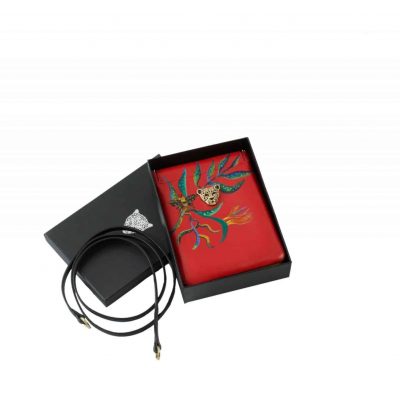 Handpainted red Capsule Clutch