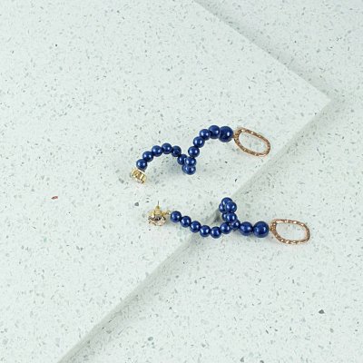 LOLA electric blue cotton pearl earrings