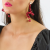 LOLA red cotton pearl earrings 2 red swan Lola earrings in red pearl