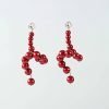 LOLA red cotton pearl earrings 3 red swan earrings 2 red swan earrings 2